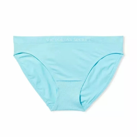 Victoria Secret- Seamless Microfiber Logo Bikini Panty (Turquoise)-Small - Picture 2 of 2